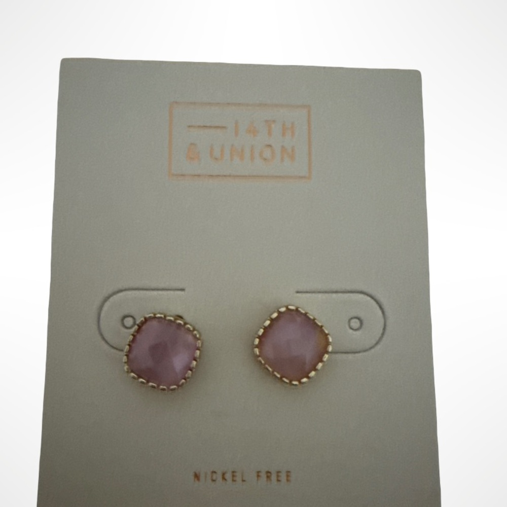 14th & Union Gold-Trimmed Pink Earrings